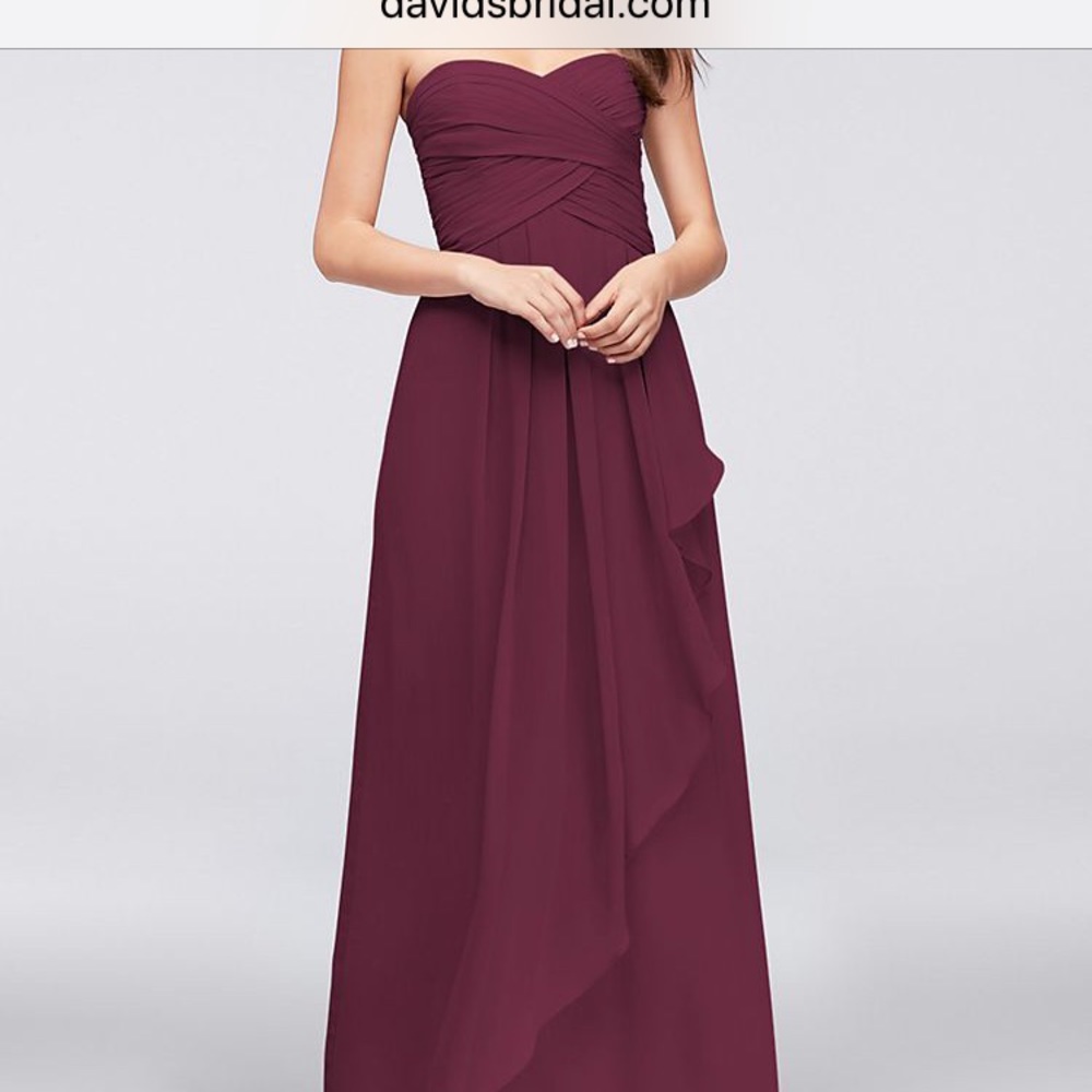 David bridal wine bride’s maid dress.